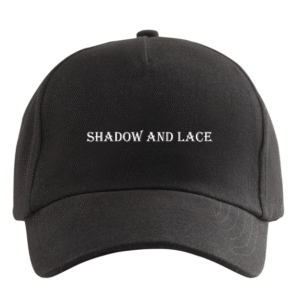 Black shadow and lace embroidered cap